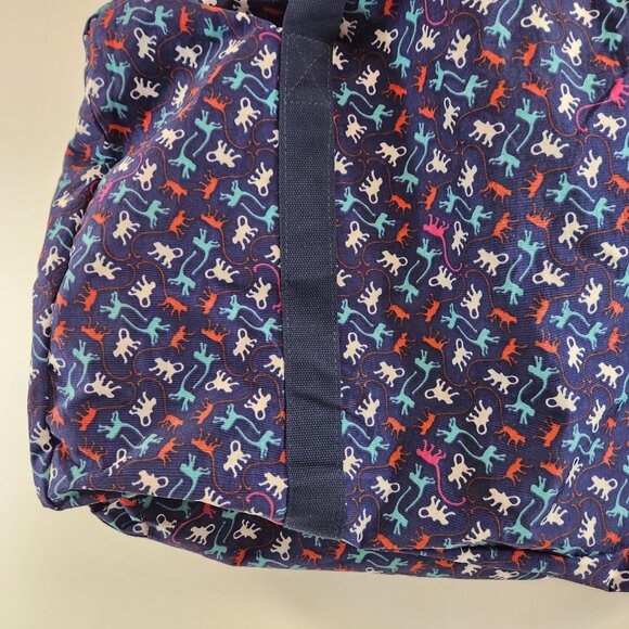Kipling Monkey Pattern Duffel Bag Blue Large - Picture 6 of 10